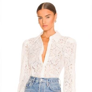 L’Agence white long sleeve top